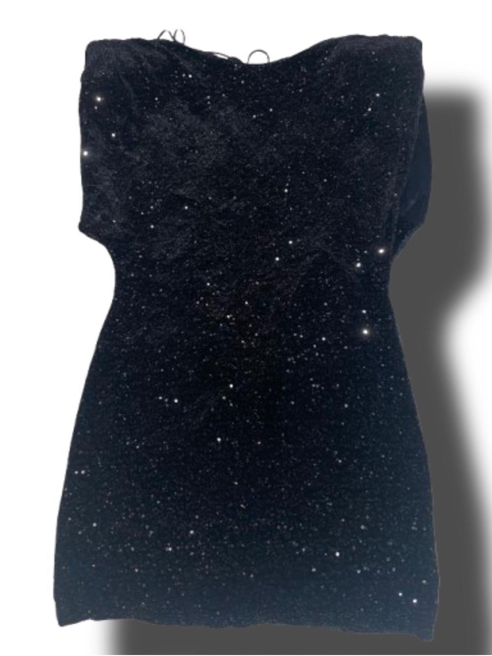 Zara Black Sequin Backless Mini Dress Zipper Doesn’t Go Up
